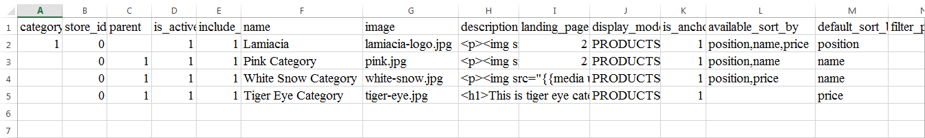 Magento 2 Import Categories